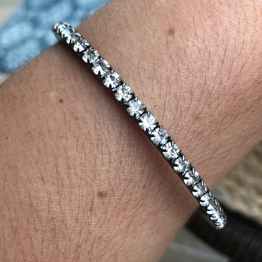 Rhinestone Bangle Bracelet - image 1